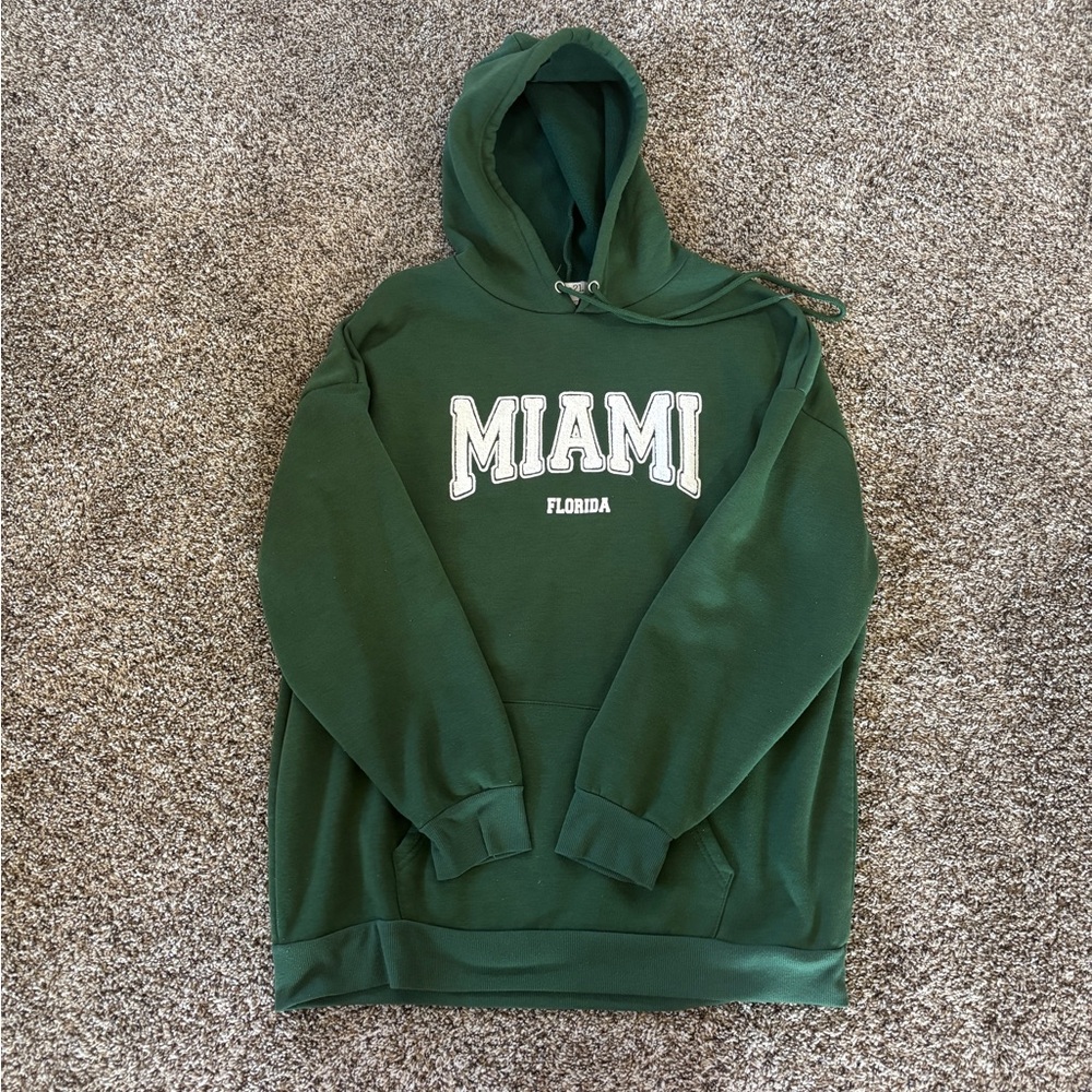 Rue21 Forest Green 'MIAMI' Pullover Hoodie